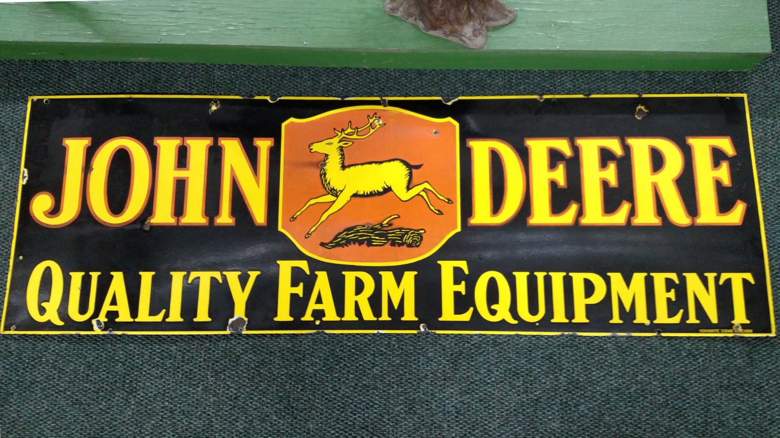John Deere Quality Farm Implements Equipment DoubleSided Porcelain