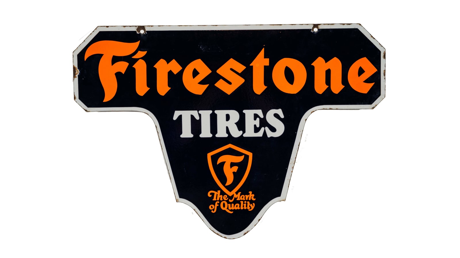 Firestone Tires DoubleSided Porcelain Sign at Harrisburg 2022 as Z455