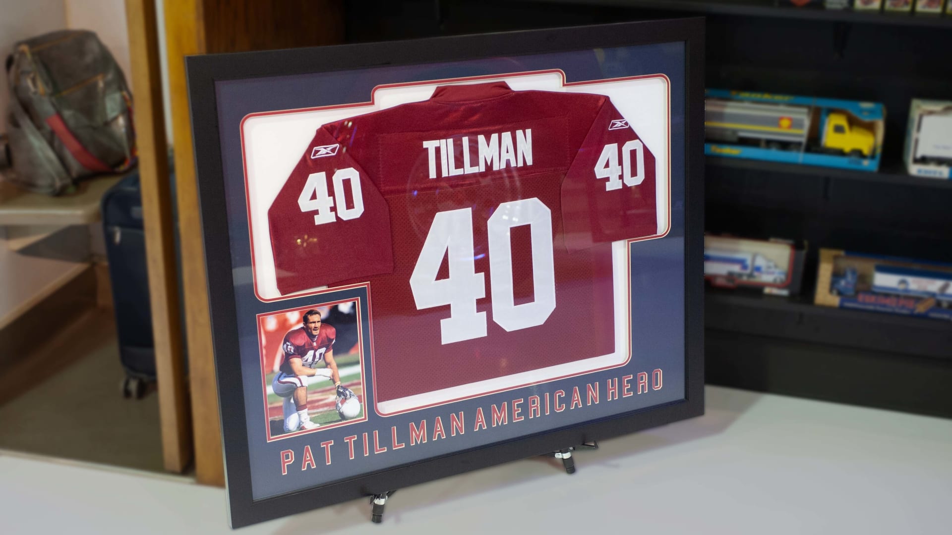 Pat Tillman Framed Jersey And Photo at The Eddie Vannoy Collection 2020 as  G540 - Mecum Auctions