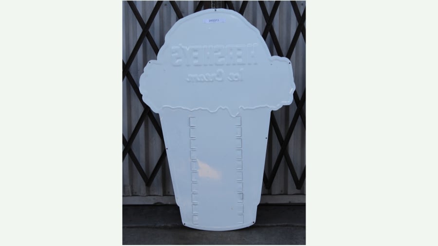 1960's Nos Hersheys Ice Cream Parlor Tin Menu Board Sign at Anaheim
