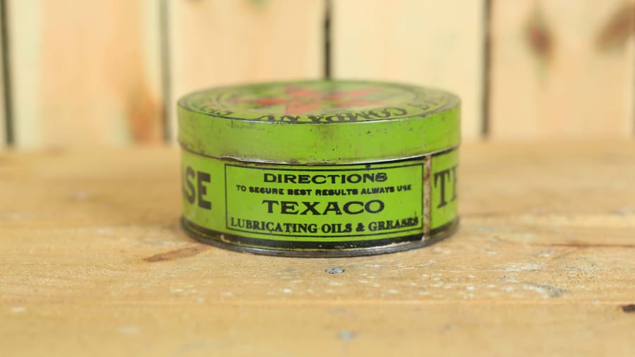 Texaco Ebony Axle Grease Can 5x2 at Kissimmee Road Art 2019 as M91