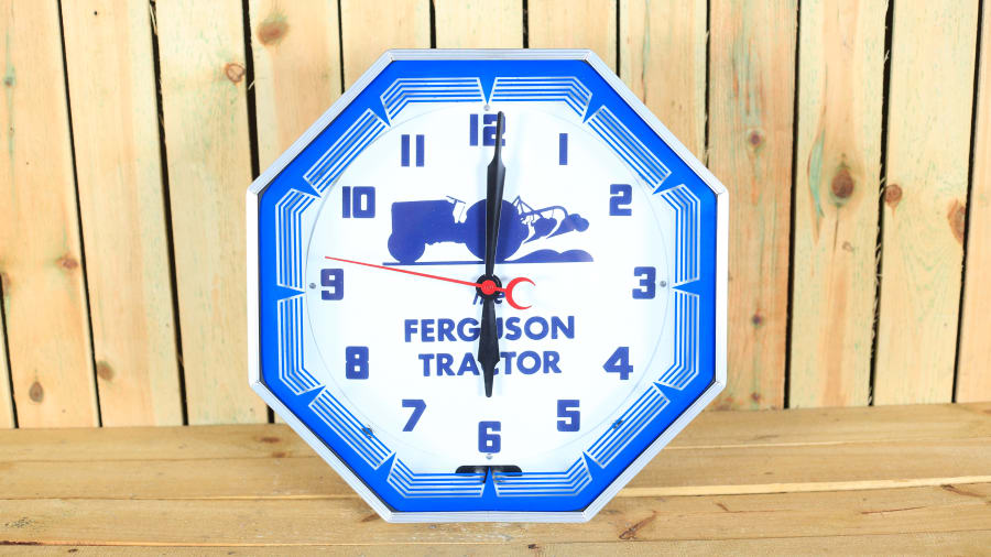 Ferguson Tractor Neon Clock, Reproduction 18x18 at Gone Farmin' Iowa