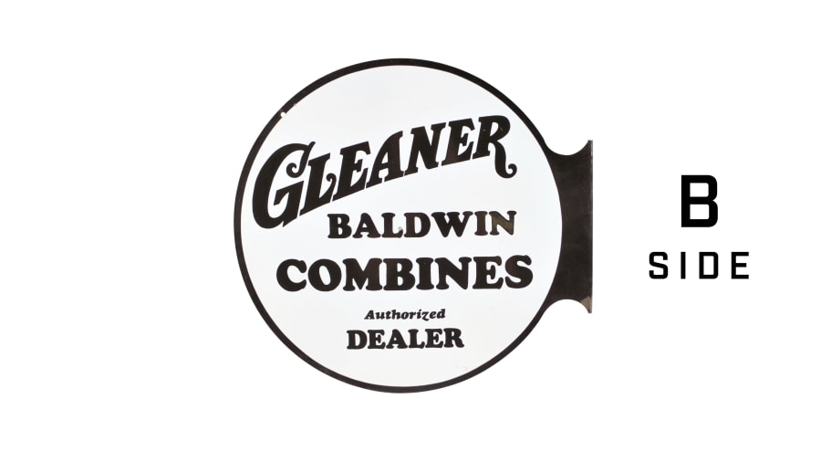 Gleaner Baldwin Combines Dealership, DoubleSided Porcelain Flange