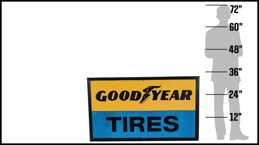 Goodyear Tires SingleSided Embossed Tin Sign at Harrisburg 2022 as
