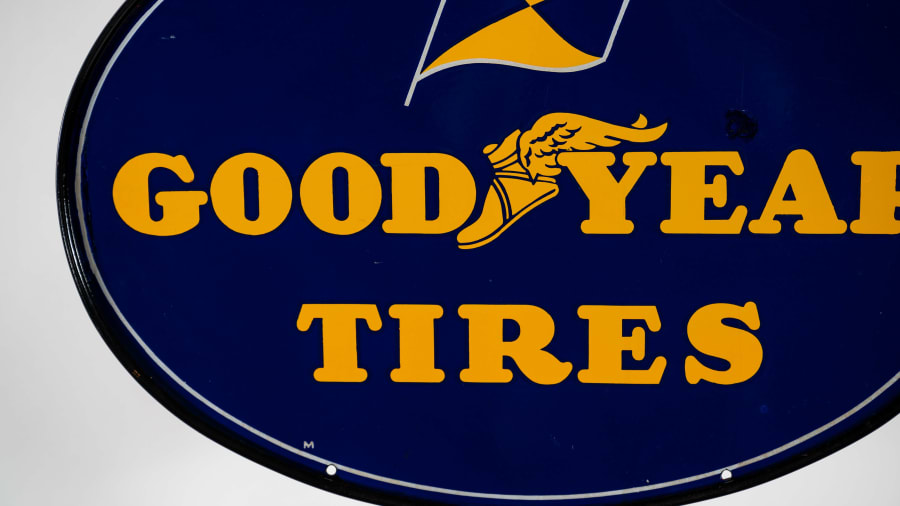 Goodyear Tires DoubleSided Porcelain Curb Sign at Harrisburg 2022 as