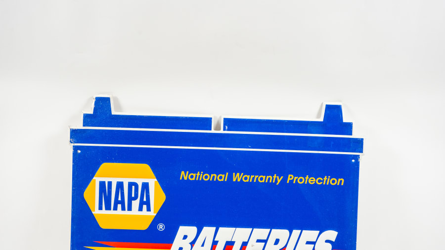 Napa Batteries SingleSided Embossed Tin at Indy Road Art 2021 as M410