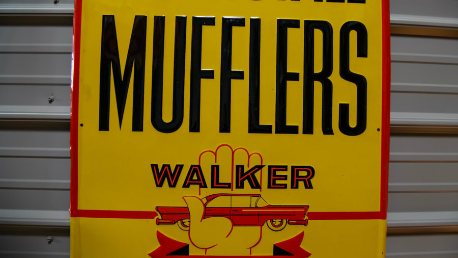 Walker Mufflers SingleSided Tin Sign at Indy Road Art 2022 as E383