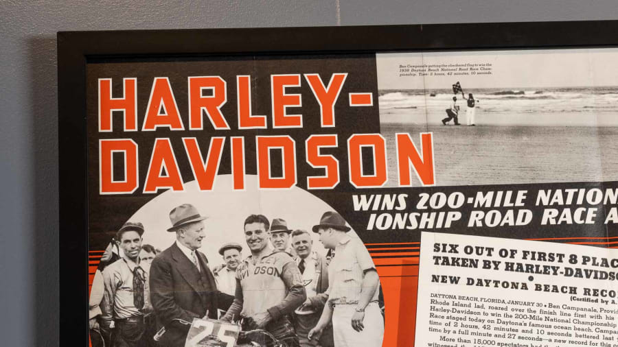 HarleyDavidson Framed Posters, Lot of 2 at From the John Parham Estate