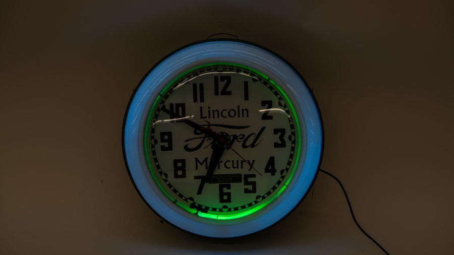 Ford Lincoln Mercury Neon Clock at Las Vegas 2023 as Z327 Mecum Auctions