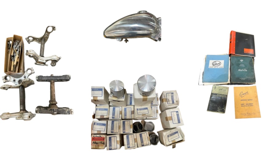 Pistons, Triple Trees, and Other Assorted Motorcycle Parts for Sale at