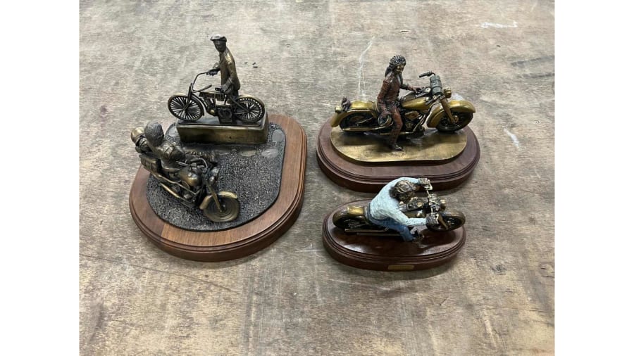 Bronze Motorcycle Statues, Lot of 3 for Sale at Auction Mecum Auctions