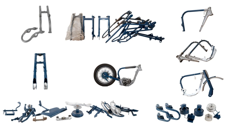 Greeves Frames and Other Assorted Motorcycle Parts for Sale at Auction
