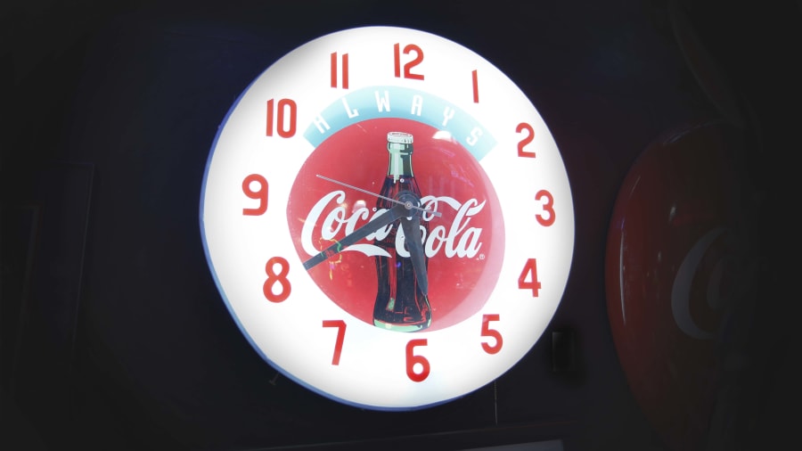 Coca-Cola Neon Clock And Wall-Mount Globe Light - Lot Of 2 For