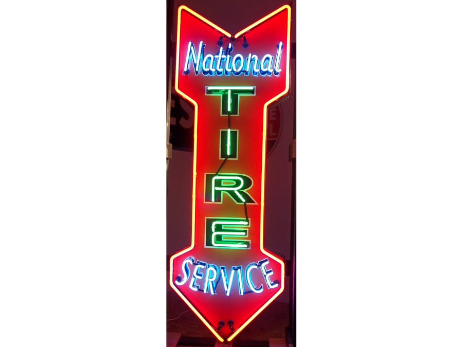 National Tire Neon Sign at Dana Mecum's 25th Original Spring Classic