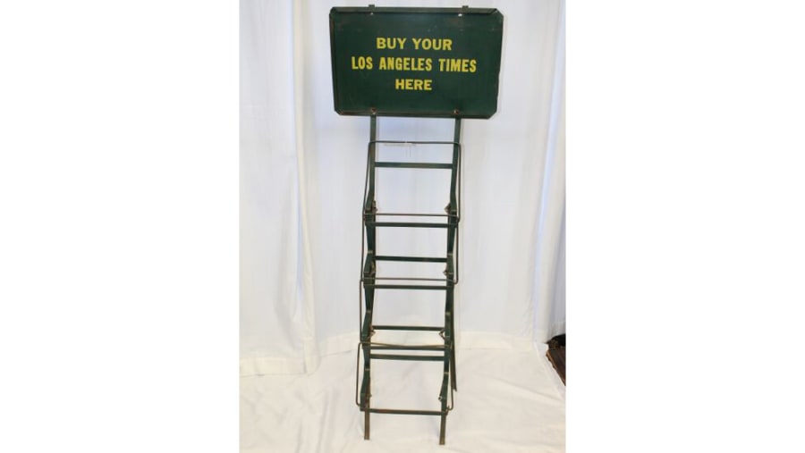 Vintage Los Angeles Times Newspaper Display Rack 23x64x8 For Sale At Vintage los angeles times newspaper display rack 23x64x8 for sale at