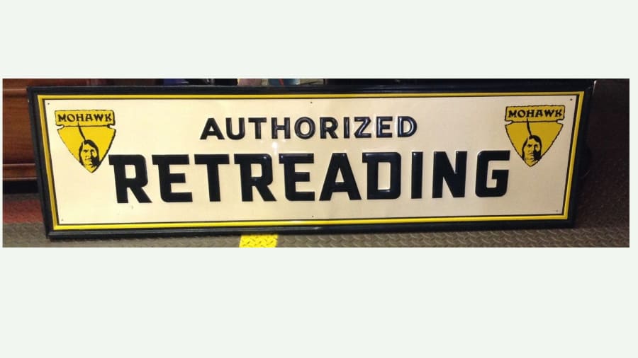 1950's Mohawk Authorized Retreading Sign 58x16 at Anaheim 2016 as H99
