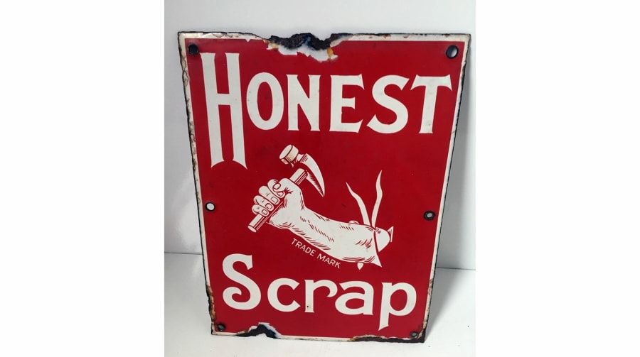 honest scrap tobacco sign Vintage Honest Scrap Chewing Tobacco Sign SSP 9x12 For Sale At Auction