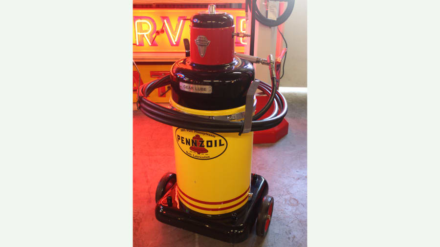 Pennzoil Lubester Gear Oil Dispenser Cart 21x38x29 at Anaheim 2016 as K46 Mecum Auctions