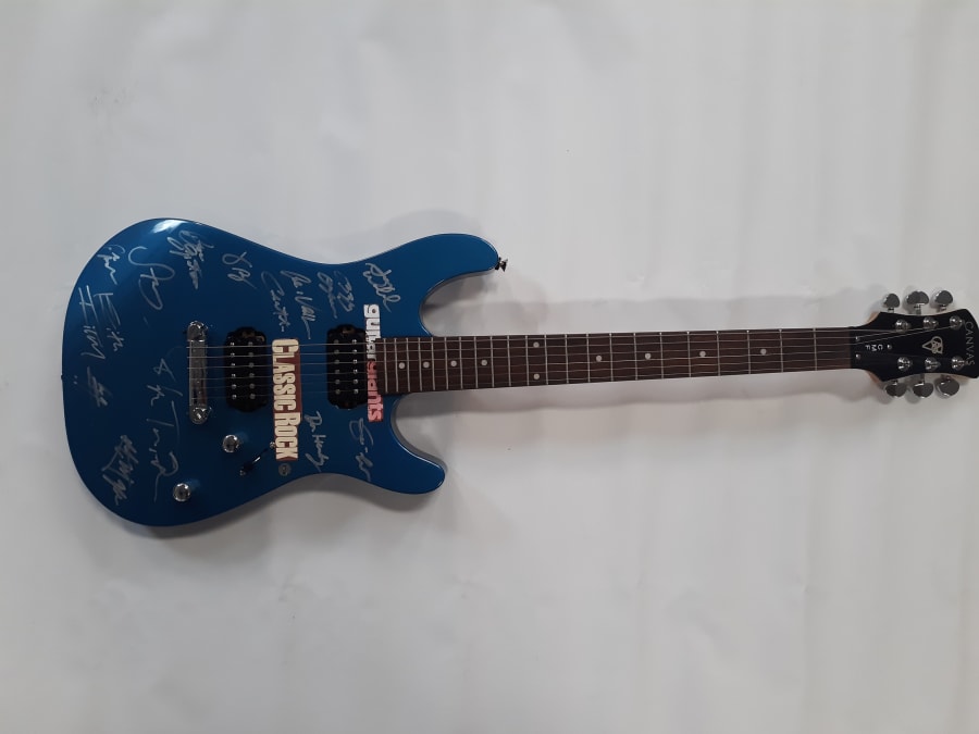 Fifteen Artist Autographed Electric Guitar at Glendale 2020 as Z344
