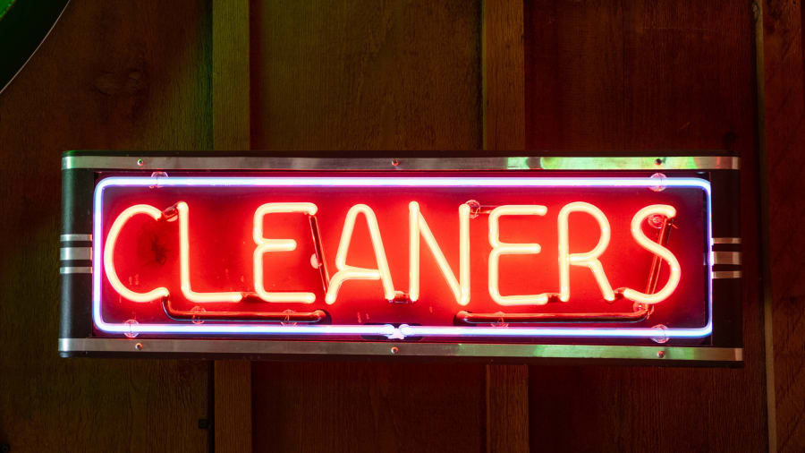 Cleaners Tabletop Display Neon Sign at Glendale 2022 as Z420 Mecum