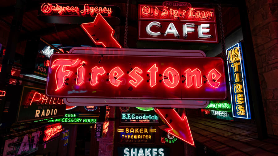 Rue St. Louis Double-Sided Tin Neon Sign at Glendale 2022 as Z237