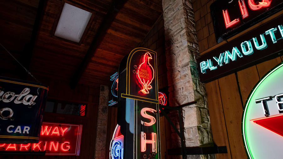 Rue St. Louis Double-Sided Tin Neon Sign at Glendale 2022 as Z237