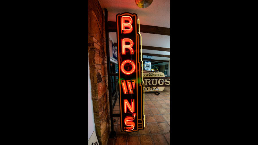 Rue St. Louis Double-Sided Tin Neon Sign at Glendale 2022 as Z237