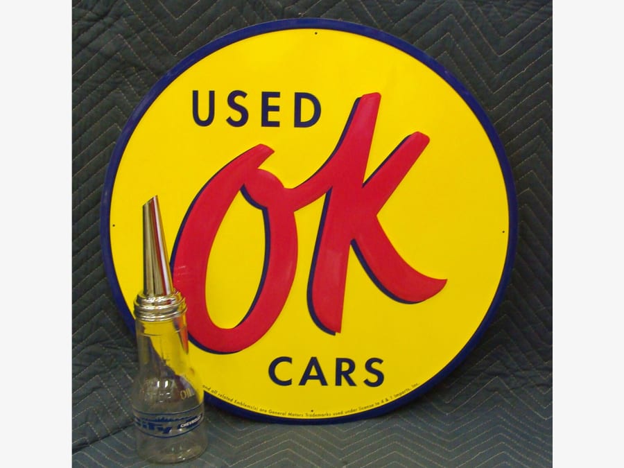 OK Used Cars Sign And Oil Bottle at Bloomington Gold 2013 as K136