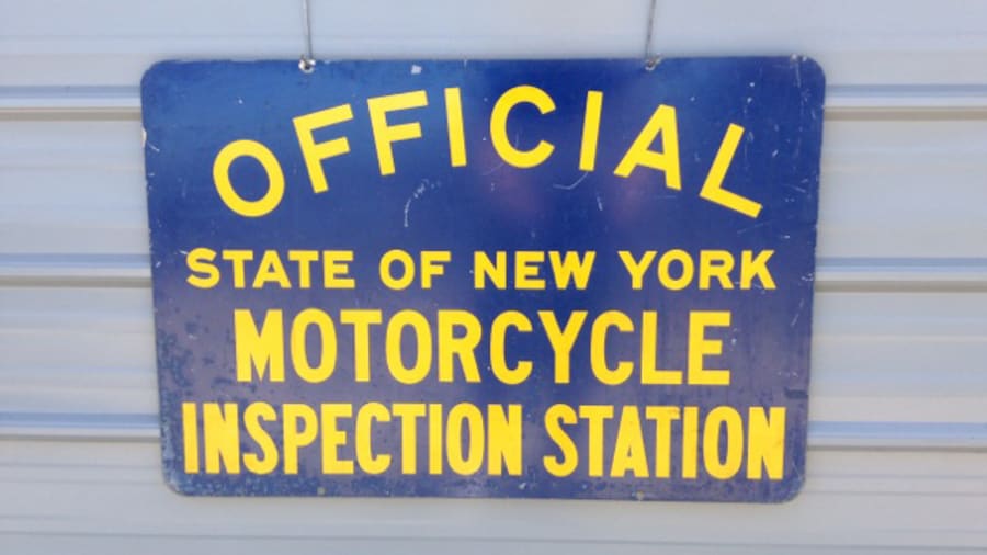 1960s State Of New York Inspection Station Sign 36x24 At Monterey 2014 As H15 Mecum Auctions