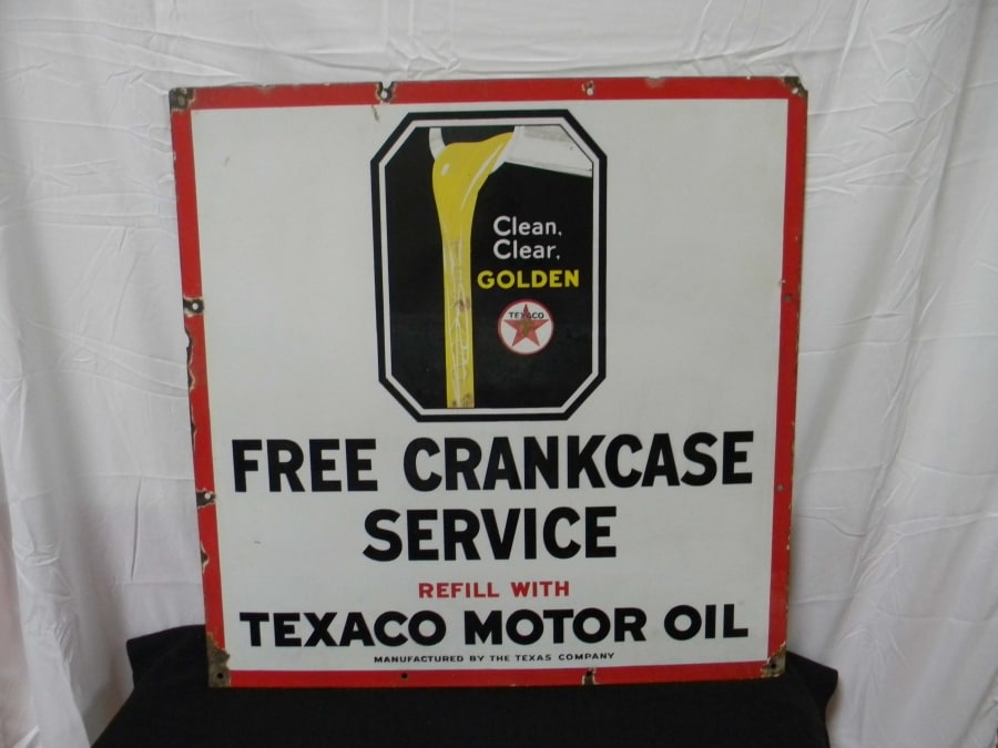 Texaco Free Crankcase Service Sign 30x30 at Monterey 2014 as K52