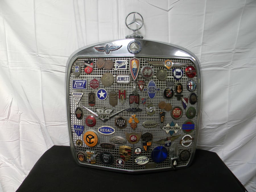 Mercedes Benz Grill With Emblems And Memorabilia at Monterey 2014 as