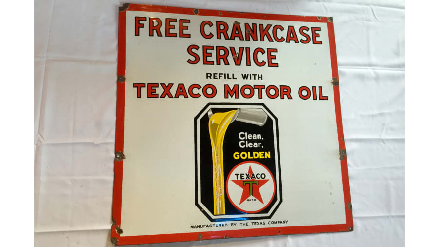 Texaco Crankcase Service Sign SSP 30x30 for Sale at Auction Mecum