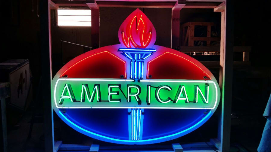 American Neon Sign SSPN 74x60 at Chicago 2015 as J78 Mecum Auctions