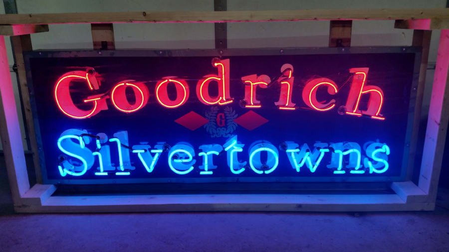 Goodrich Silvertowns Porcelain Neon Sign SSPN 66x24 for Sale at Auction