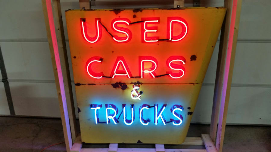 Used Cars & Trucks Porcelain Neon Sign SSPN 55x50 for sale at Chicago