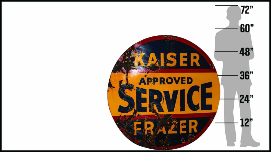 Kaiser Frazer Single-Sided Porcelain Sign For Sale At