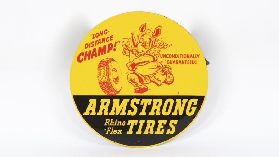 Armstrong Rhino Flex Tires Sign SST 16 Inch for Sale at Auction Mecum Auctions