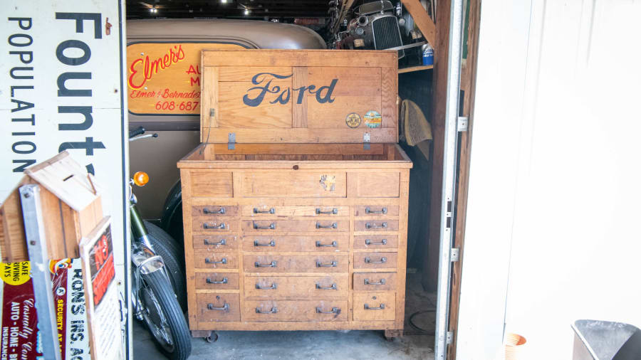 Sold at Auction: Antique Wooden Tool Box w/Contents.