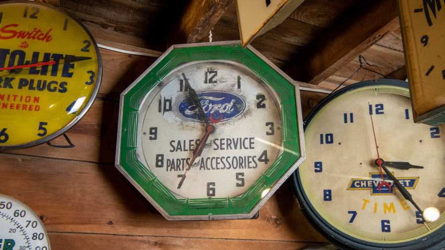 Ford Sales and Service Clock at Elmer's Auto & Toy Museum Collection