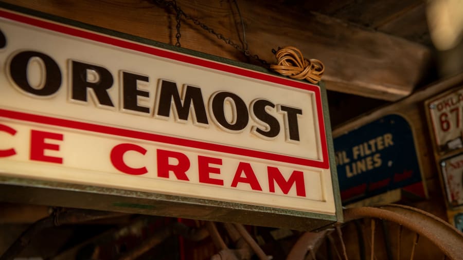 Foremost Ice Cream Double-Sided Plastic Light-Up Sign For