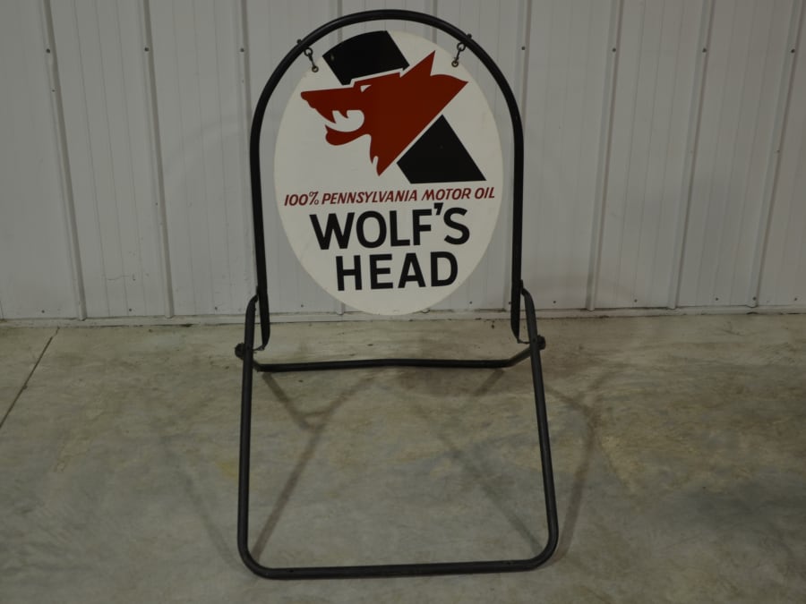 Wolfs Head Curb Sign DST 46x27 at Kissimmee 2014 as M235 Mecum Auctions
