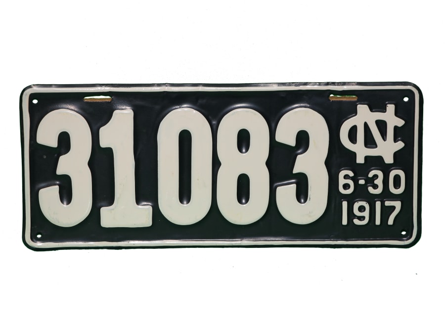 1917 North Carolina Metal License Plate for Sale at Auction Mecum