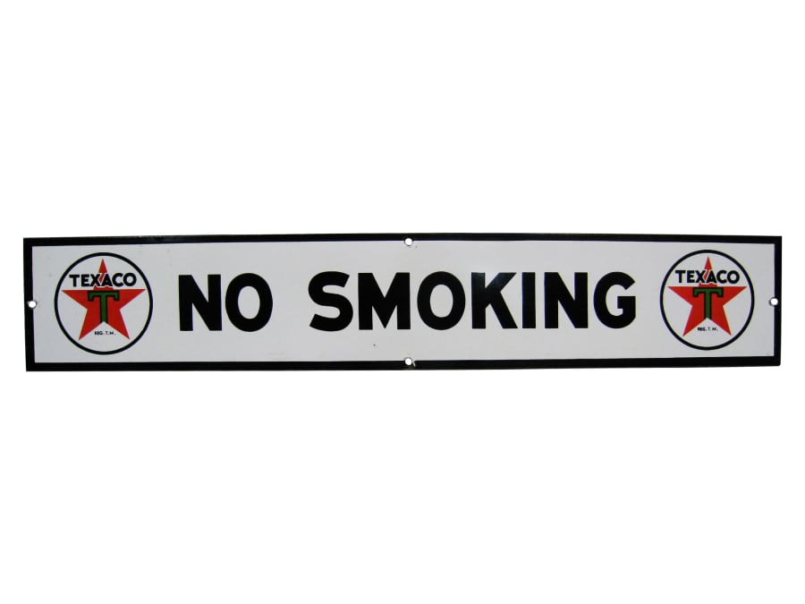 Texaco No Smoking Sign White SSP 23x4 for Sale at Auction - Mecum 