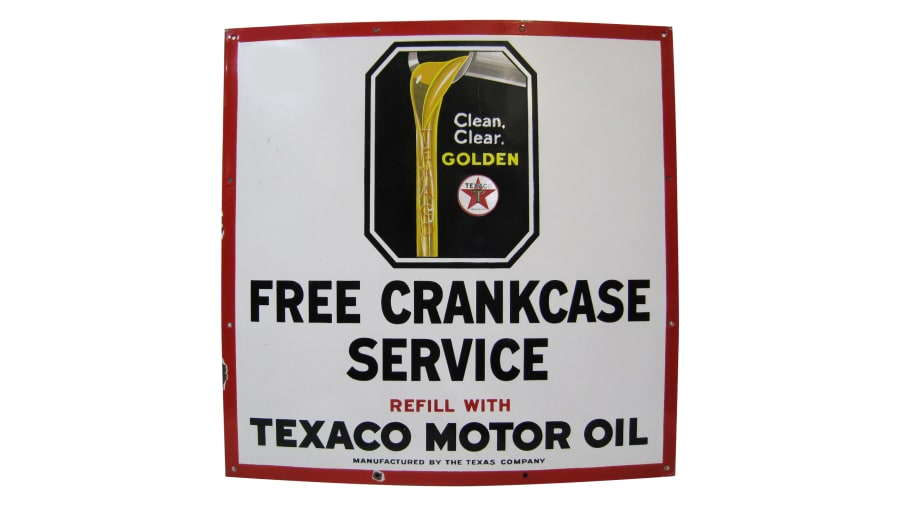 Texaco Free Crankcase Service Sign SSP 30x30 for Sale at Auction