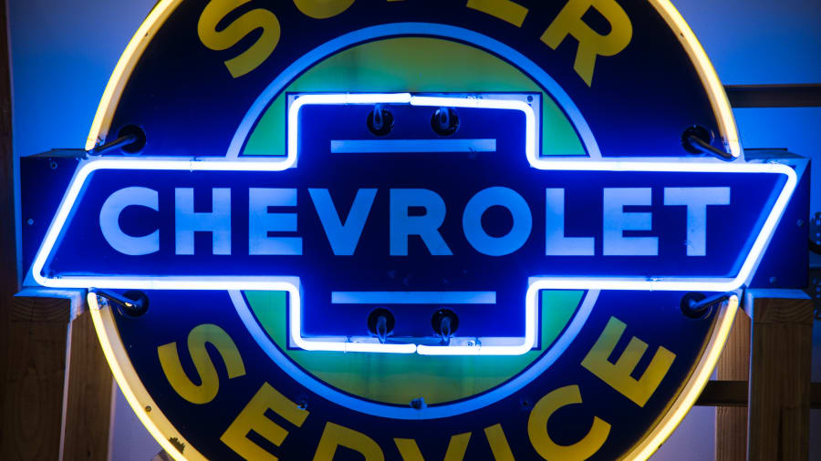 Lot 70L – Super Chevrolet Service Porcelain Neon Sign