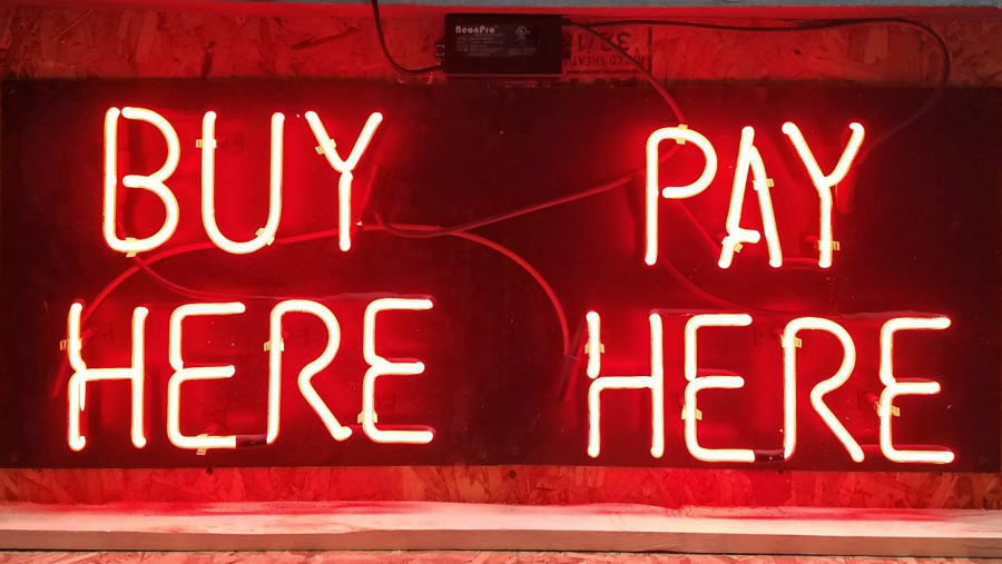 Buy Here Pay Here Original Neon Sign 41x16 at Kissimmee 2018 as M50