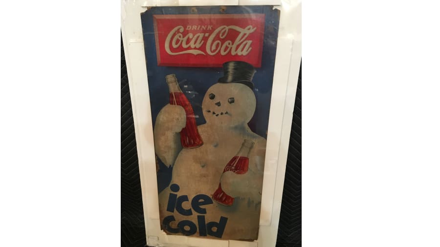 Coca Cola Frostie The Snowman Carboard Sign 14x30 at Kissimmee 2018 as ...