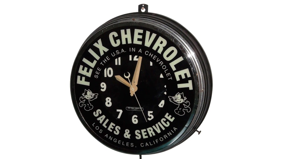 Felix Chevrolet Neon GloDial Clock 22x22x5 for Sale at Auction Mecum Auctions