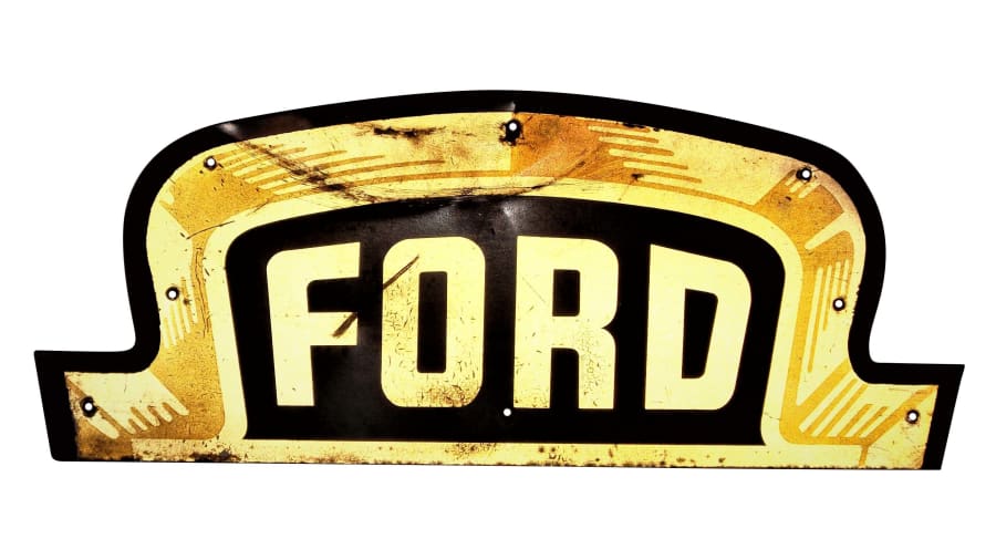 Ford Jubilee Top Marquee SingleSided Reflective Tin Sign 32x13 for