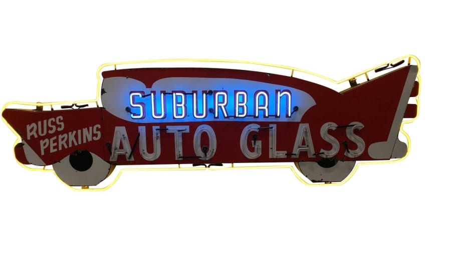 Suburban Auto Glass DieCut Porcelain Neon Sign 120x41x8 at Kissimmee